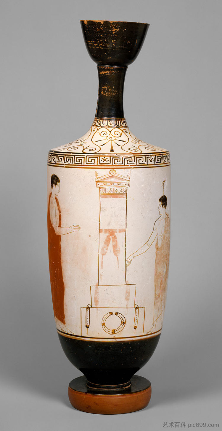 兵马俑（油瓶） Terracotta Lekythos (oil Flask) (c.440 BC)，古希腊陶器