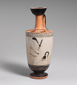 兵马俑（油瓶） Terracotta Lekythos (oil Flask) (c.460 BC)，古希腊陶器