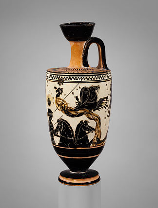 兵马俑（油瓶） Terracotta Lekythos (oil Flask) (c.500 BC)，古希腊陶器