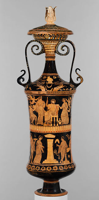 兵马俑（水的礼仪花瓶） Terracotta Loutrophoros (ceremonial Vase for Water) (c.330 BC)，古希腊陶器