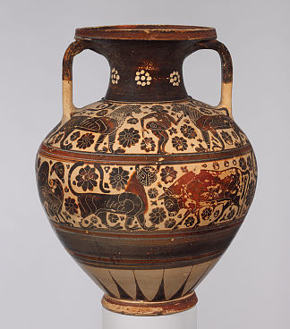 兵马俑颈双耳瓶（储物罐） Terracotta Neck Amphora (storage Jar) (c.590 BC)，古希腊陶器