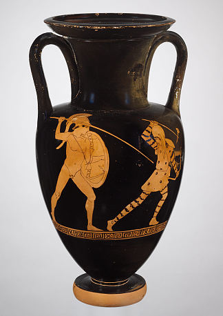 兵马俑诺兰颈双耳瓶（罐子） Terracotta Nolan Neck Amphora (jar) (c.430 BC)，古希腊陶器