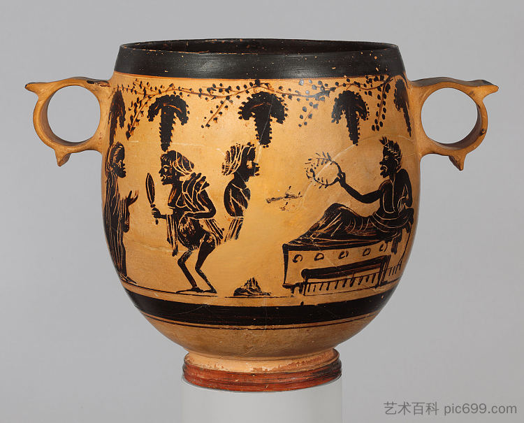 兵马俑天福斯(深饮杯) Terracotta Skyphos (deep Drinking Cup) (c.350 BC),古希腊陶器