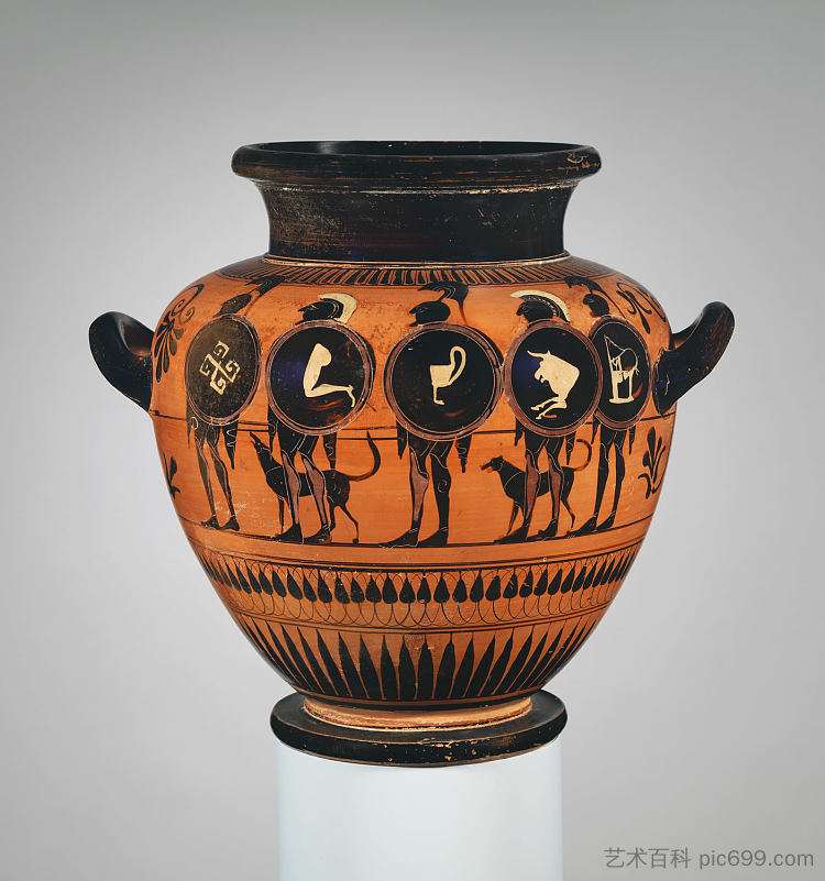 兵马俑（罐子） Terracotta Stamnos (jar) (c.525 BC)，古希腊陶器