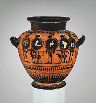 兵马俑（罐子） Terracotta Stamnos (jar) (c.525 BC)，古希腊陶器