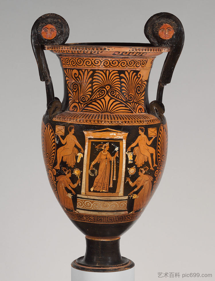 兵马俑蜗壳刀（混合碗） Terracotta Volute Krater (mixing Bowl) (c.310 BC)，古希腊陶器