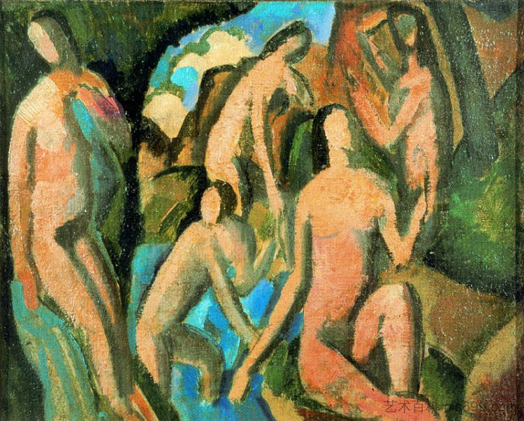 洗澡的妇女 Bathing women (c.1908)，安德烈·德朗