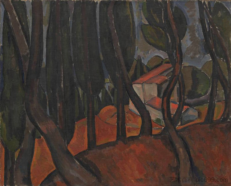 马蒂格斯的森林 Forest at Martigues (c.1909)，安德烈·德朗