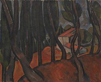 马蒂格斯的森林 Forest at Martigues (c.1909)，安德烈·德朗