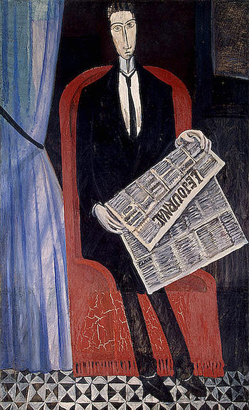 一个拿着报纸的男人的肖像 Portrait of a Man With a Newspaper (c.1913)，安德烈·德朗