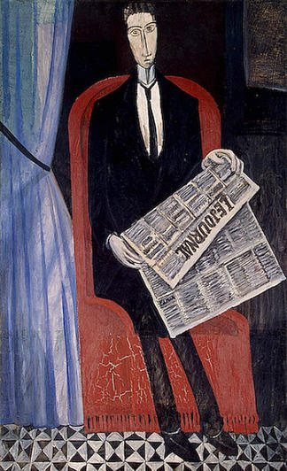 一个拿着报纸的男人的肖像 Portrait of a Man With a Newspaper (c.1913)，安德烈·德朗