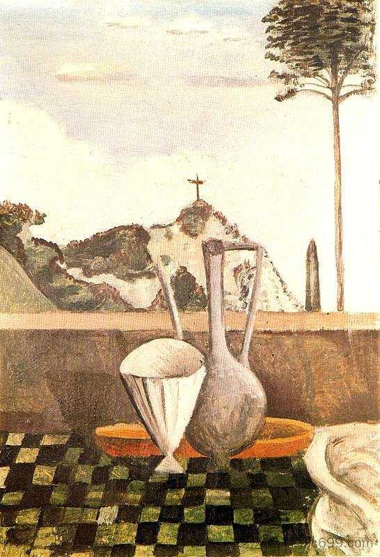 山顶十字架前的静物 The Still life in front of cross on top of the mountain (1912)，安德烈·德朗