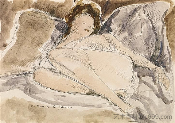 裸体在床上 Nude on a Bed，安德烈·都那叶·德·斯贡札克