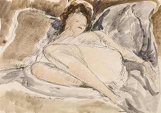 裸体在床上 Nude on a Bed，安德烈·都那叶·德·斯贡札克