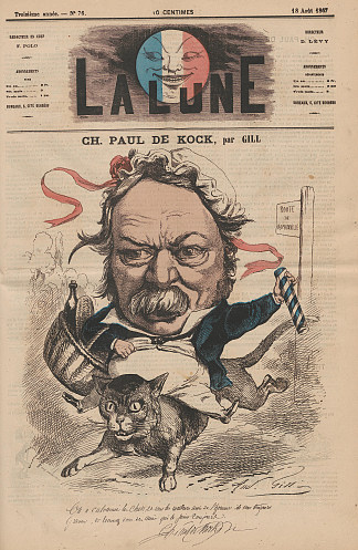 查尔斯·保罗·德·科克的漫画 Caricature of Charles Paul de Kock (1867)，安德烈·吉尔