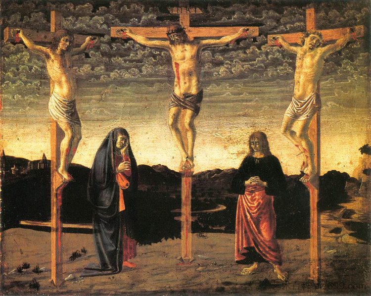 受难 Crucifixion (c.1450; Italy ),安德烈·德·卡斯塔格诺