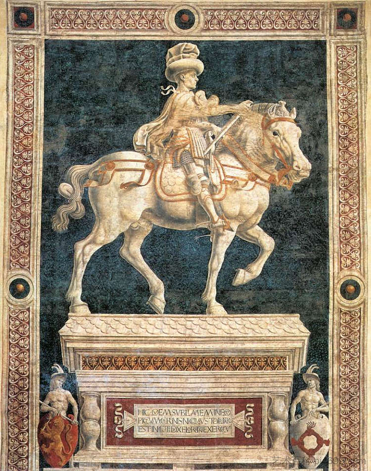 尼依格罗·达·托伦蒂诺的马术纪念碑 Equestrian monument to Niccolo da Tolentino (1456; Italy  )，安德烈·德·卡斯塔格诺