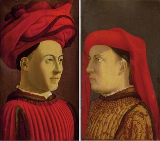 美第奇家族两名成员的肖像 Portraits of two members of Medici family，安德烈·德·卡斯塔格诺