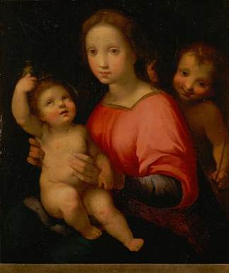 麦当娜和孩子与施洗者圣约翰 Madonna and Child with St. John the Baptist，安德烈·德尔·萨托