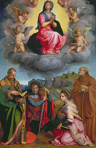 麦当娜与四圣徒的荣耀 Madonna in Glory with Four Saints，安德烈·德尔·萨托