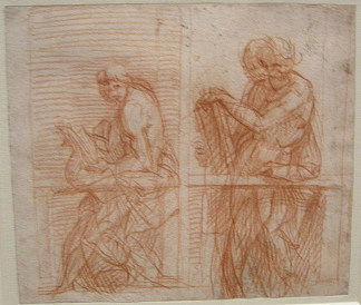 研究栏杆背后的人物 Study of the Figures behind a Balustrade (c.1522)，安德烈·德尔·萨托