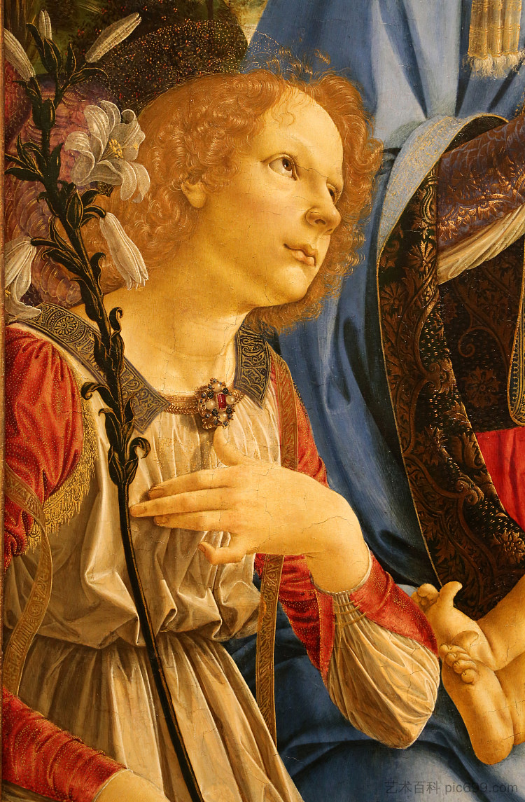 圣母子与两个天使（局部） Virgin and Child with Two Angels (detail) (c.1476 - c.1478)，安德烈·德尔·韦罗基奥