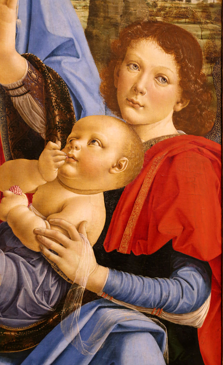 圣母子与两个天使（局部） Virgin and Child with Two Angels (detail) (c.1476 - c.1478)，安德烈·德尔·韦罗基奥