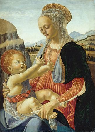 麦当娜和孩子 Madonna and Child (c.1488)，安德烈·德尔·韦罗基奥