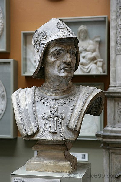 巴托洛梅奥·科莱奥尼的半身像 Bust of Bartolommeo Colleoni,安德烈·德尔·韦罗基奥