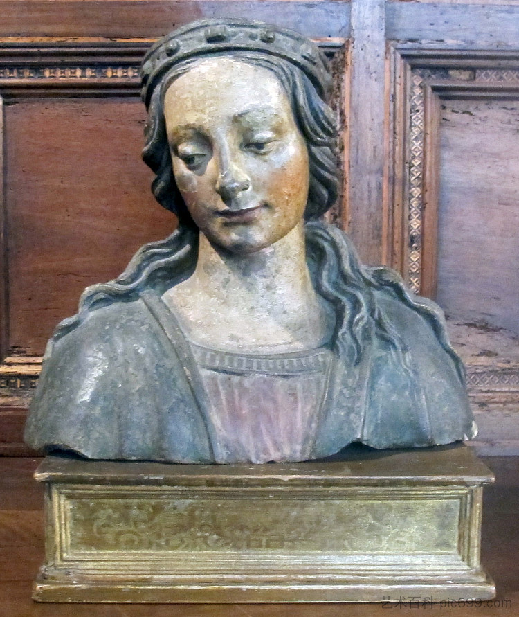 亚历山大圣凯瑟琳半身像 Busto di S. Caterina d'Alessandria (c.1480)，安德烈·德尔·韦罗基奥