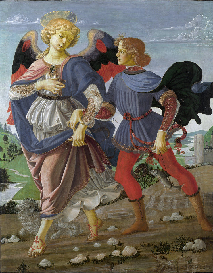 托比亚斯与天使 Tobias and the Angel (c.1470 - c.1475)，安德烈·德尔·韦罗基奥