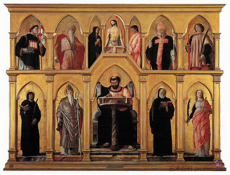 圣路加的息肉 Polyptych of St. Luke (1453 - 1455)，安德烈亚·曼特尼亚