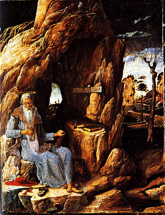 荒野中的圣杰罗姆 St. Jerome in the Wilderness (1450)，安德烈亚·曼特尼亚