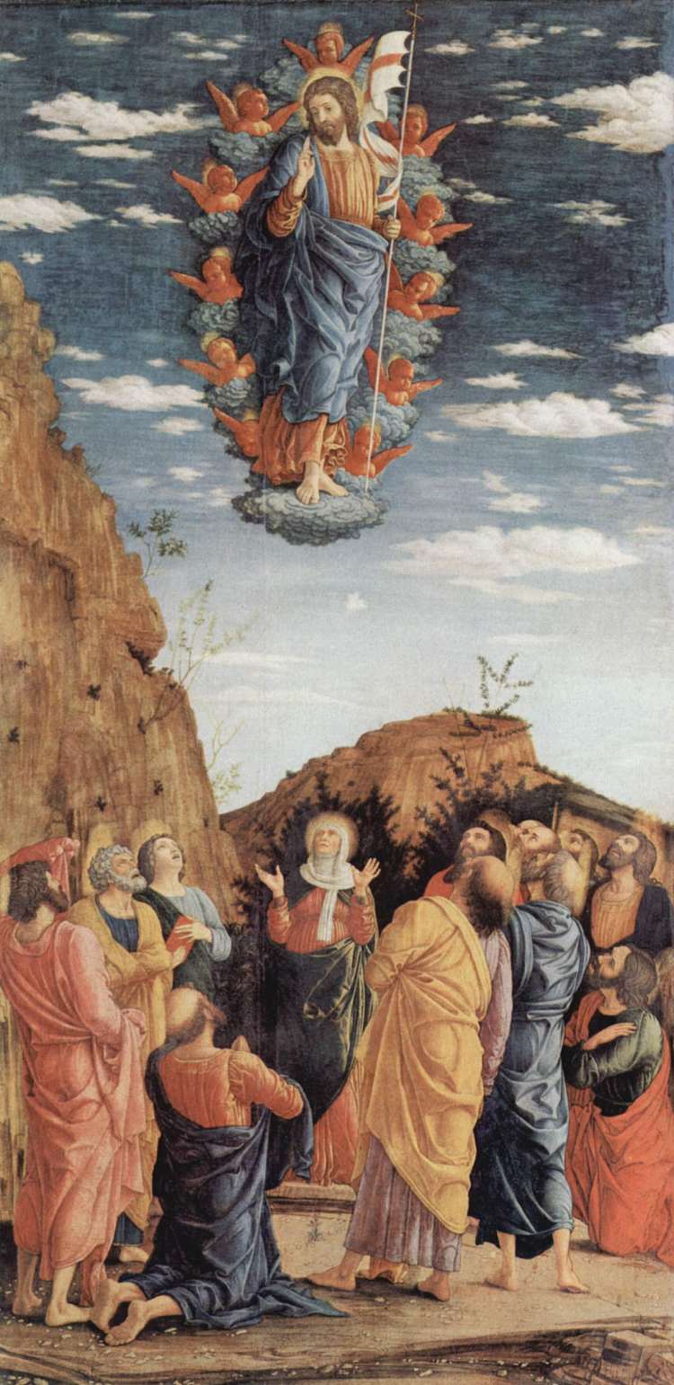 升天，祭坛画的左侧面板 The Ascension, left hand panel from the Altarpiece (c.1461)，安德烈亚·曼特尼亚