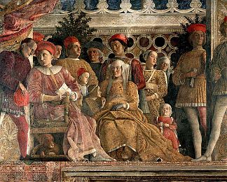 冈萨加宫廷（局部） The court of the Gonzaga (detail) (1474)，安德烈亚·曼特尼亚