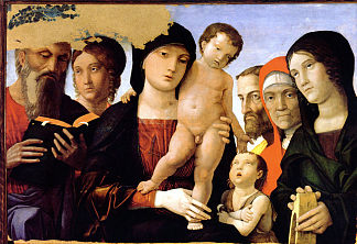 神圣家族 The Holy Family (1485)，安德烈亚·曼特尼亚