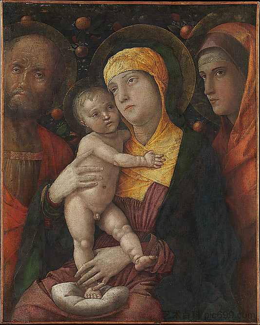 圣家与抹大拉的圣玛丽 The Holy Family with Saint Mary Magdalen (c.1495 - c.1500)，安德烈亚·曼特尼亚