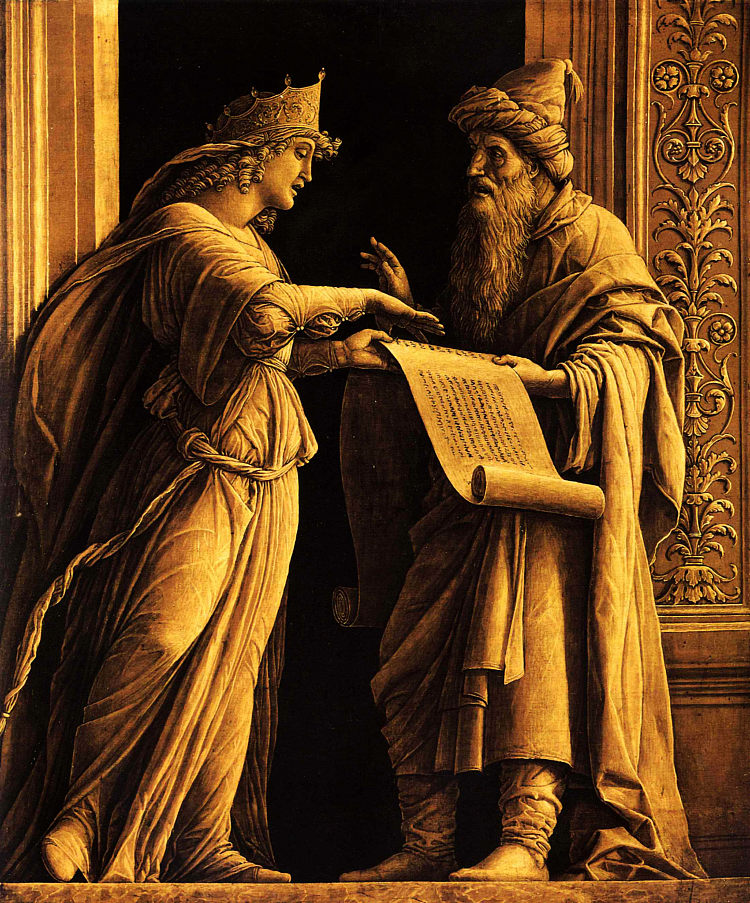 一个西比尔和一个先知 A sibyl and a prophet (1502)，安德烈亚·曼特尼亚
