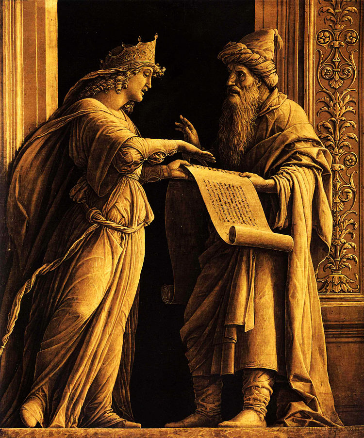 一个西比尔和一个先知 A sibyl and a prophet (1502)，安德烈亚·曼特尼亚