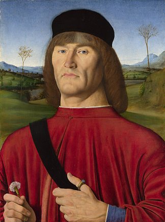 戴着粉红色康乃馨的男人 Man with a Pink Carnation (c.1495)，安德烈·索拉里奥