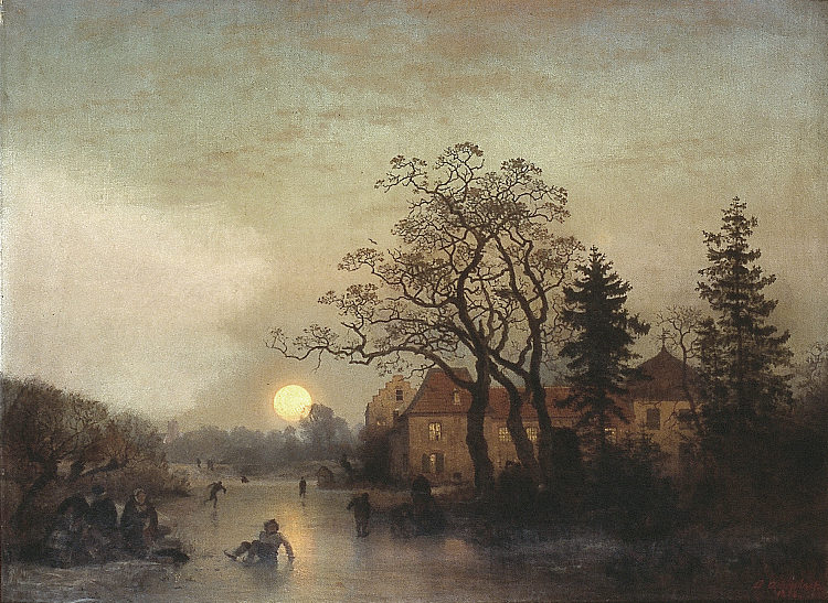 冬季景观 Winter Landscape (1858)，安德烈亚斯·阿亨巴赫