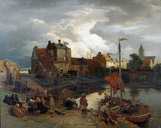 在奥斯坦德港 In the Port of Ostend (1866)，安德烈亚斯·阿亨巴赫