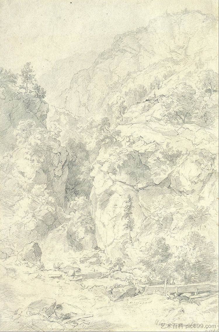 山地景观 Mountainous Landscape (1901)，安德烈亚斯·阿亨巴赫