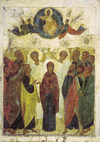 耶稣升天 Ascension of Jesus (1408; Vladimiro-aleksandrovskoye / Alexandrovka / Aleksandrovskoe,Russian Federation                     )，安德烈·鲁布列夫
