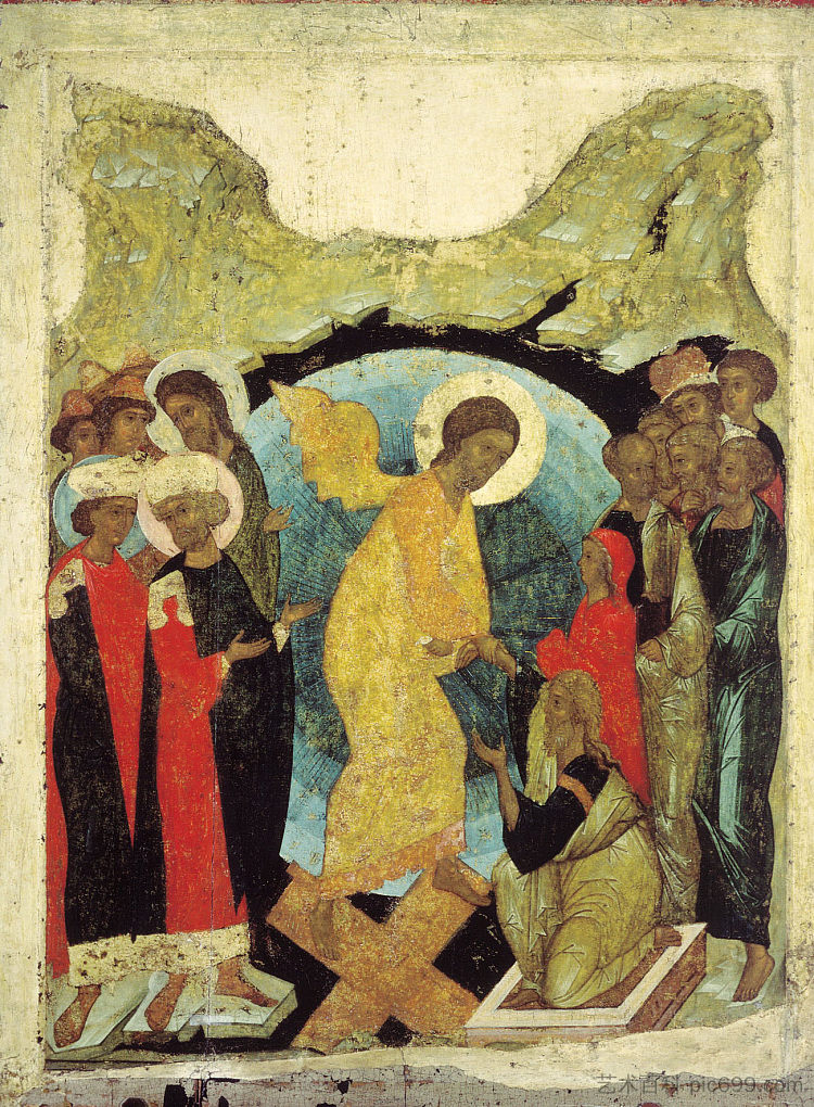 地狱的痛苦 Harrowing of Hell (1408; Vladimiro-aleksandrovskoye / Alexandrovka / Aleksandrovskoe,Russian Federation ),安德烈·鲁布列夫