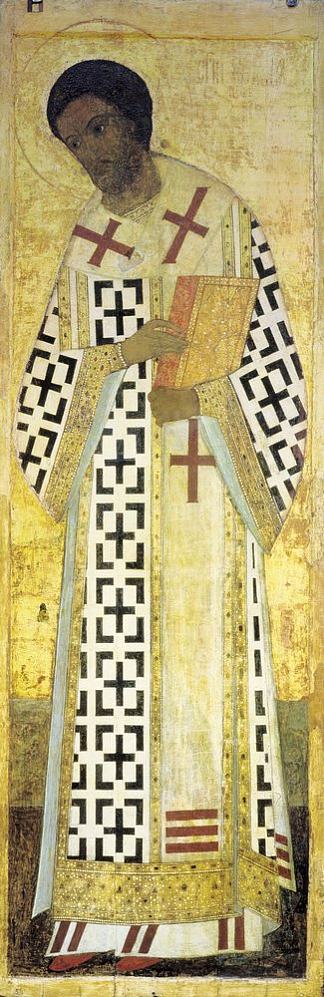 圣约翰金口 St. John Chrysostom (1408; Vladimiro-aleksandrovskoye / Alexandrovka / Aleksandrovskoe,Russian Federation                     )，安德烈·鲁布列夫