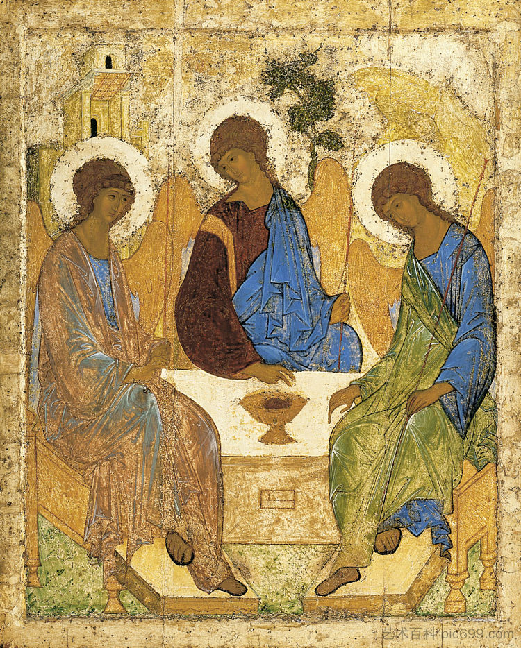 三位一体 Trinity (c.1410 - c.1420; Moscow,Russian Federation  )，安德烈·鲁布列夫