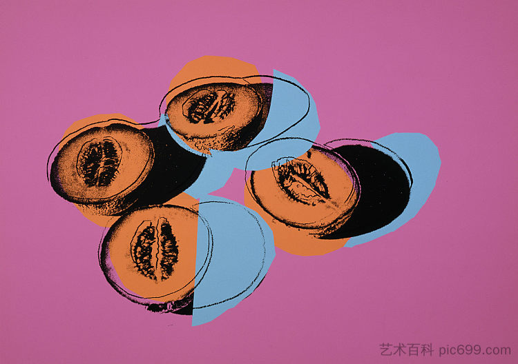 太空水果：静物、哈密瓜II Space Fruit: Still Lifes, Cantaloupes II (1979)，安迪·沃霍尔