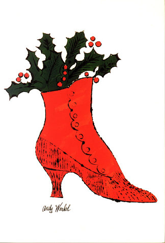 无题（红靴机智冬青） Untitled (red Boot Wit Holly)，安迪·沃霍尔