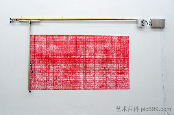 建筑拉丝机红色 Constructostrato Drawing Machine Red (2011)，安吉拉·布洛克